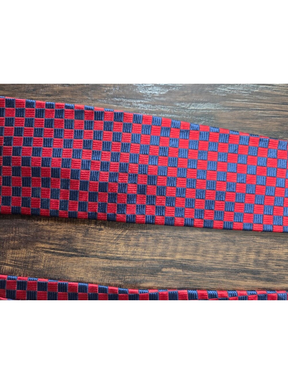 Boston trader's Red and Blue Checkered silk Necktie